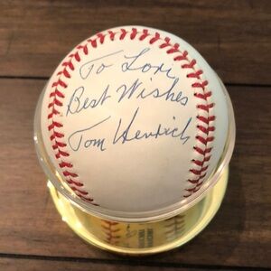 Tom Hendrich Personalized Autographed Baseball